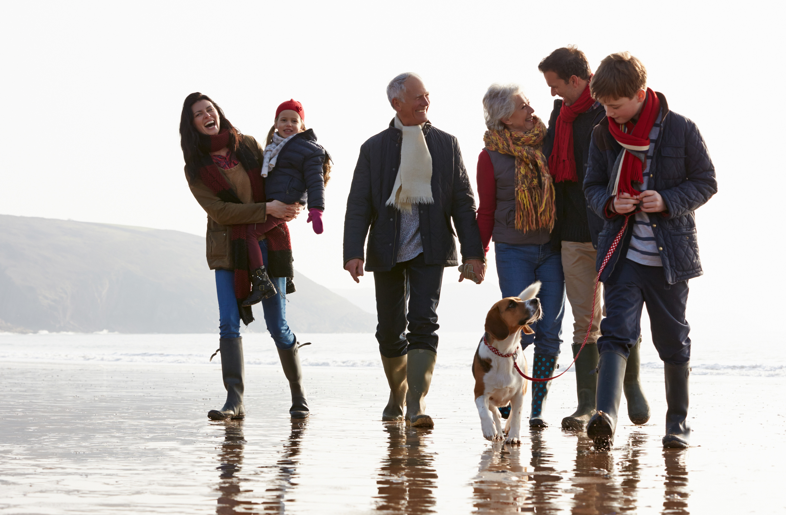 People walking on beach