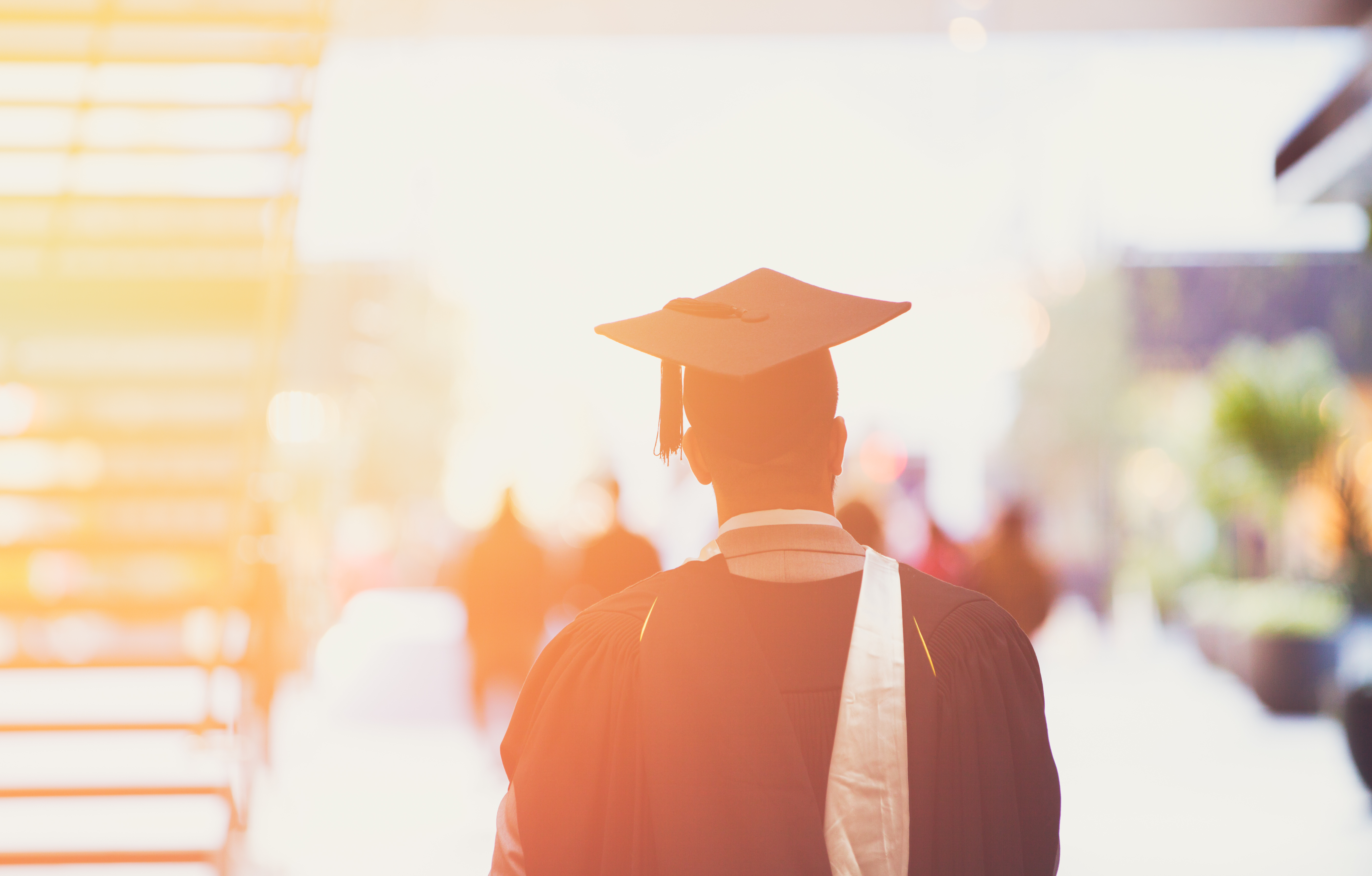 Person wearing a graduation hat