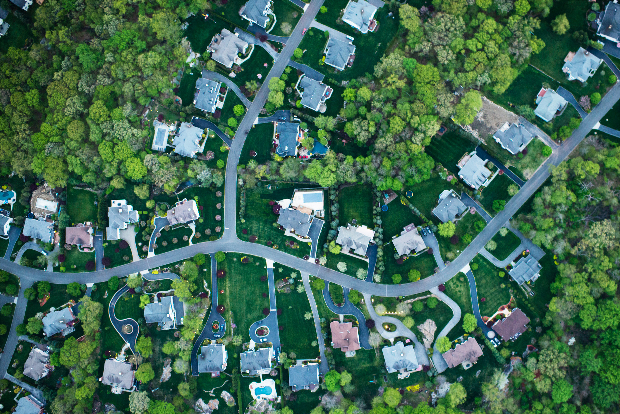 Arial photo of residential neighborhood