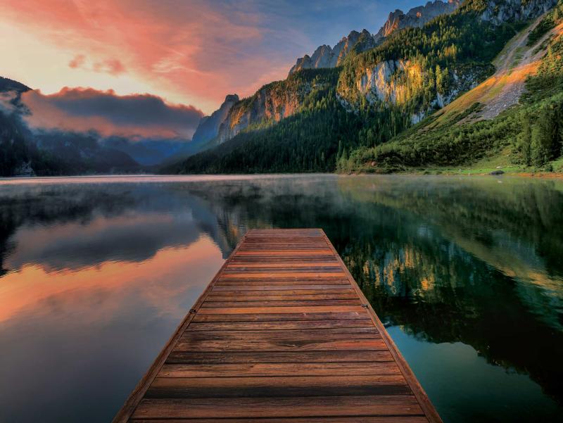 Mountains and lake scenery