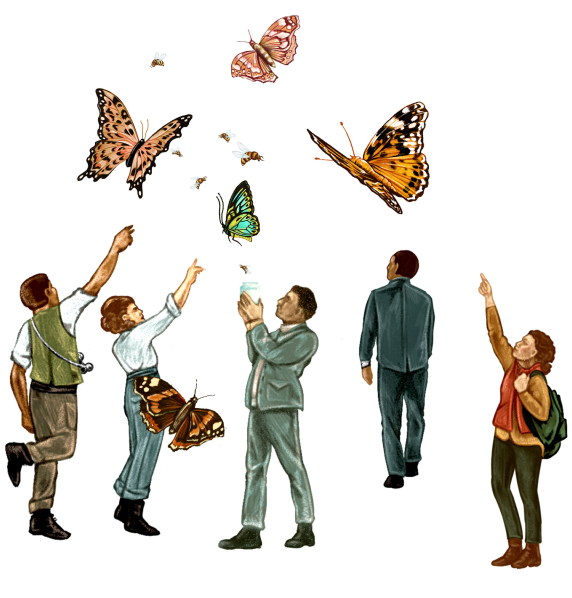 People and Butterflies